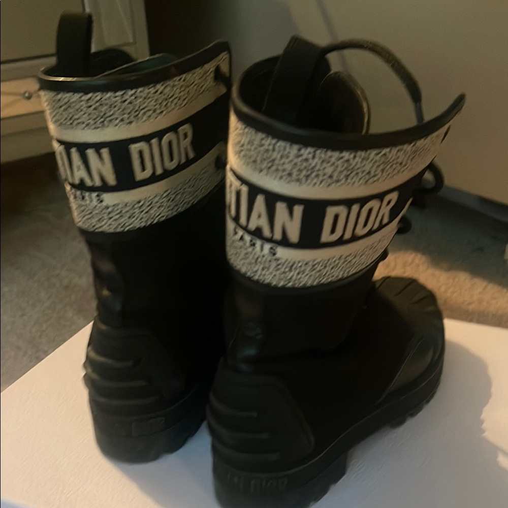 Christian Dior Black and Cream Boots